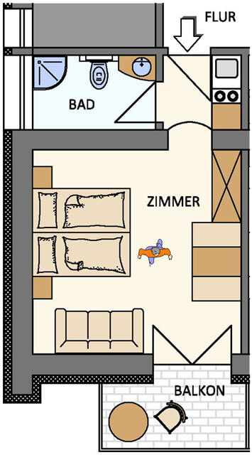 Plan of holiday apartment Sonnenblume