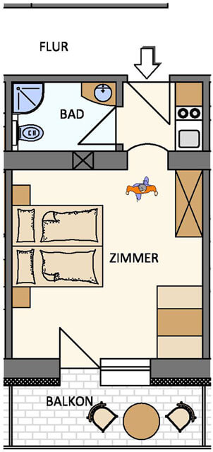 Plan of holiday apartment Mohnblume